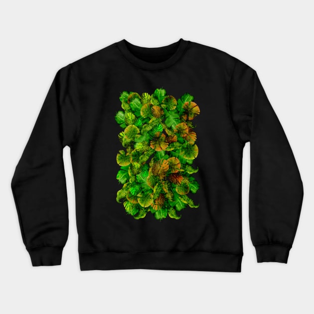 Tropical leaf random pattern painting Crewneck Sweatshirt by Dezigner007